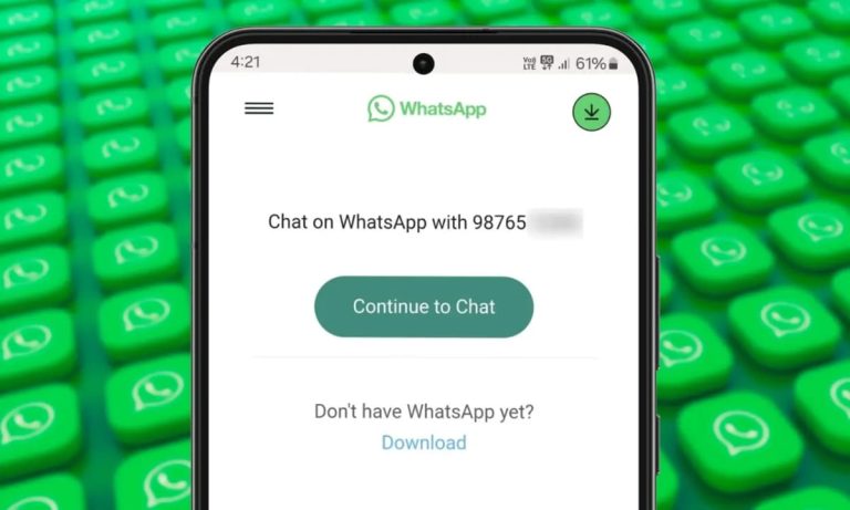ارسال پیام در واتساپ بدون ذخیره شماره مخاطب