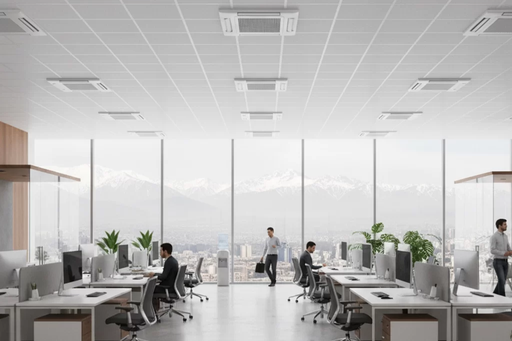 نمونه فن کویل سقفی نصب شده