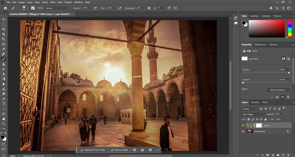 افکت پرتو نور با فیلتر Cloud