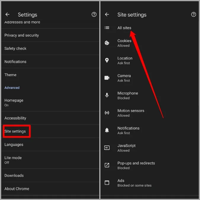 پاک‌کردن کش یک سایت مشخص در کروم موبایل اندروید