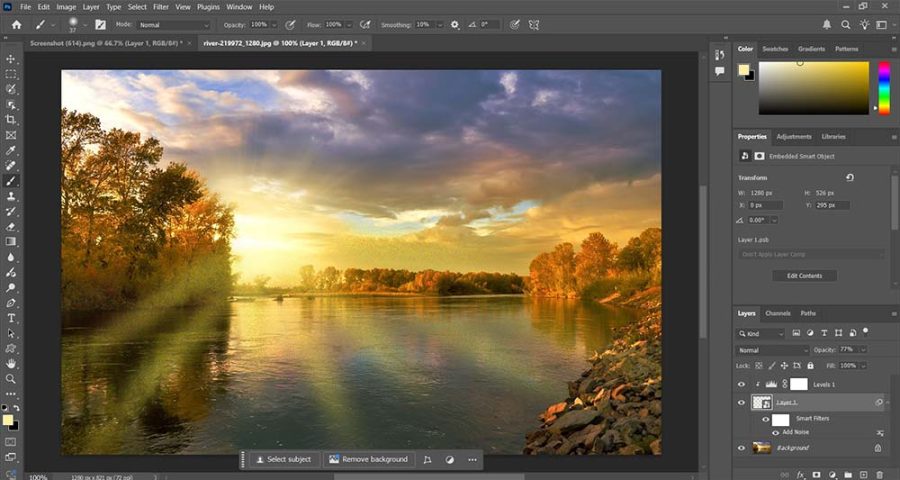افکت پرتوهای نور فتوشاپ