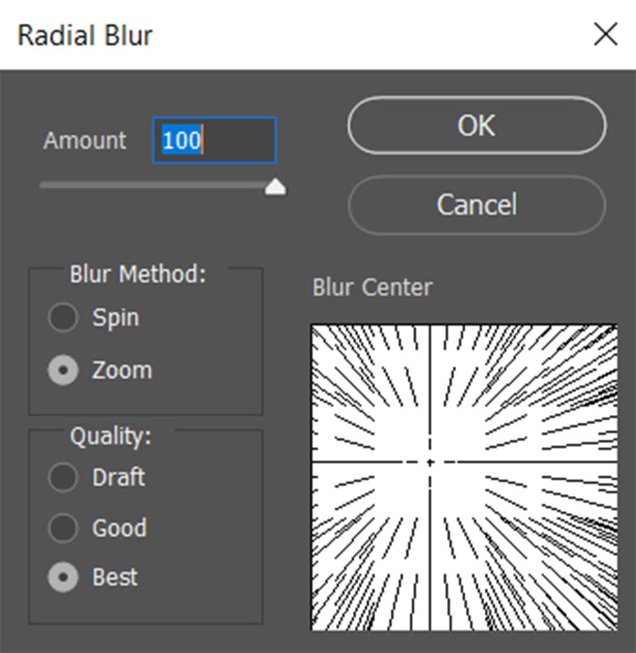 فبلتر Radial Blur